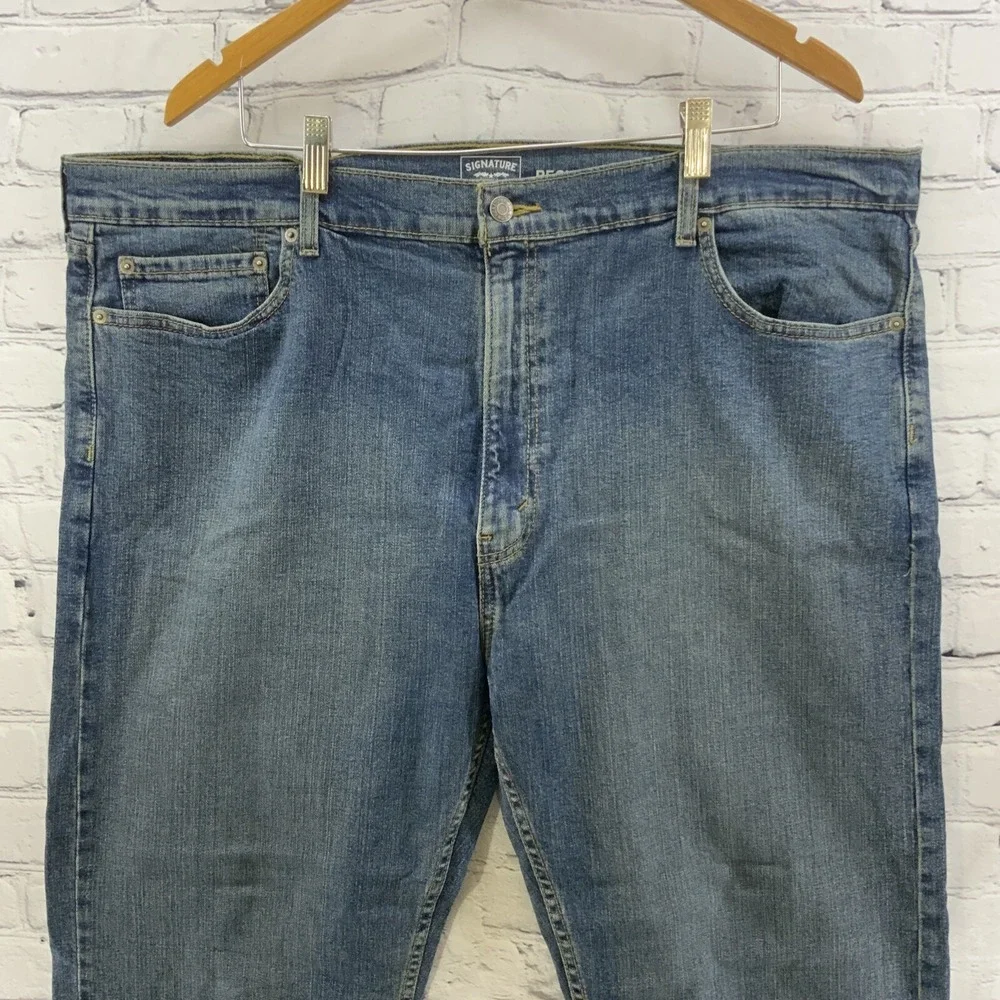 Signature Levi Strauss Blue Jeans Mens‎ Sz 44 X 30 Regular Straight Fit